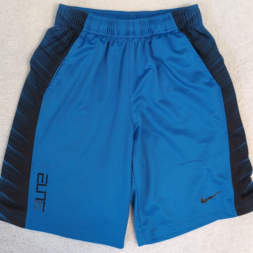 Nike Shorts Kids Medium Blue Dri Fit Elite Wing Basketball Athletic 789862-406